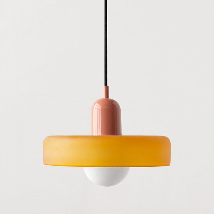 Modern Glass Pendant Light with Adjustable Suspension – Artistic Stained Glass Hanging Light for Kitchen and Home Decor 26