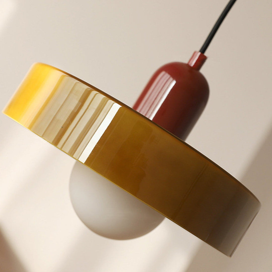 Modern Glass Pendant Light with Adjustable Suspension – Artistic Stained Glass Hanging Light for Kitchen and Home Decor 4
