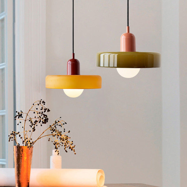 Modern Glass Pendant Light with Adjustable Suspension – Artistic Stained Glass Hanging Light for Kitchen and Home Decor 6