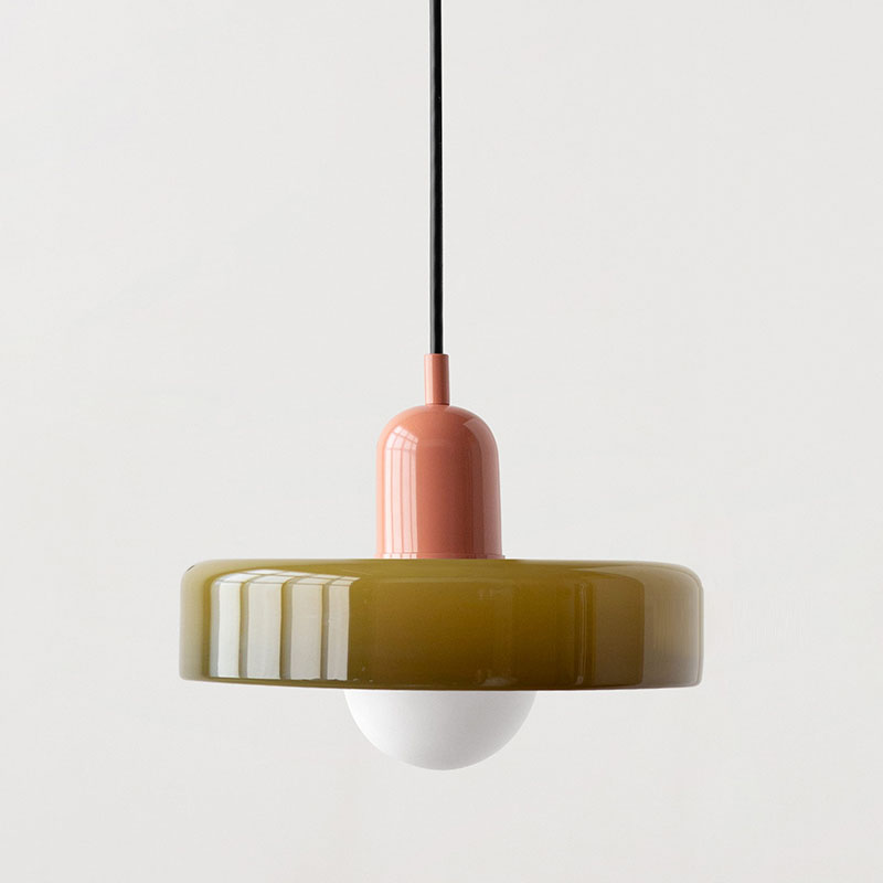 Modern Glass Pendant Light with Adjustable Suspension – Artistic Stained Glass Hanging Light for Kitchen and Home Decor 7