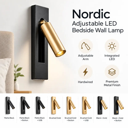 Nordic Adjustable LED Bedside Wall Lamp