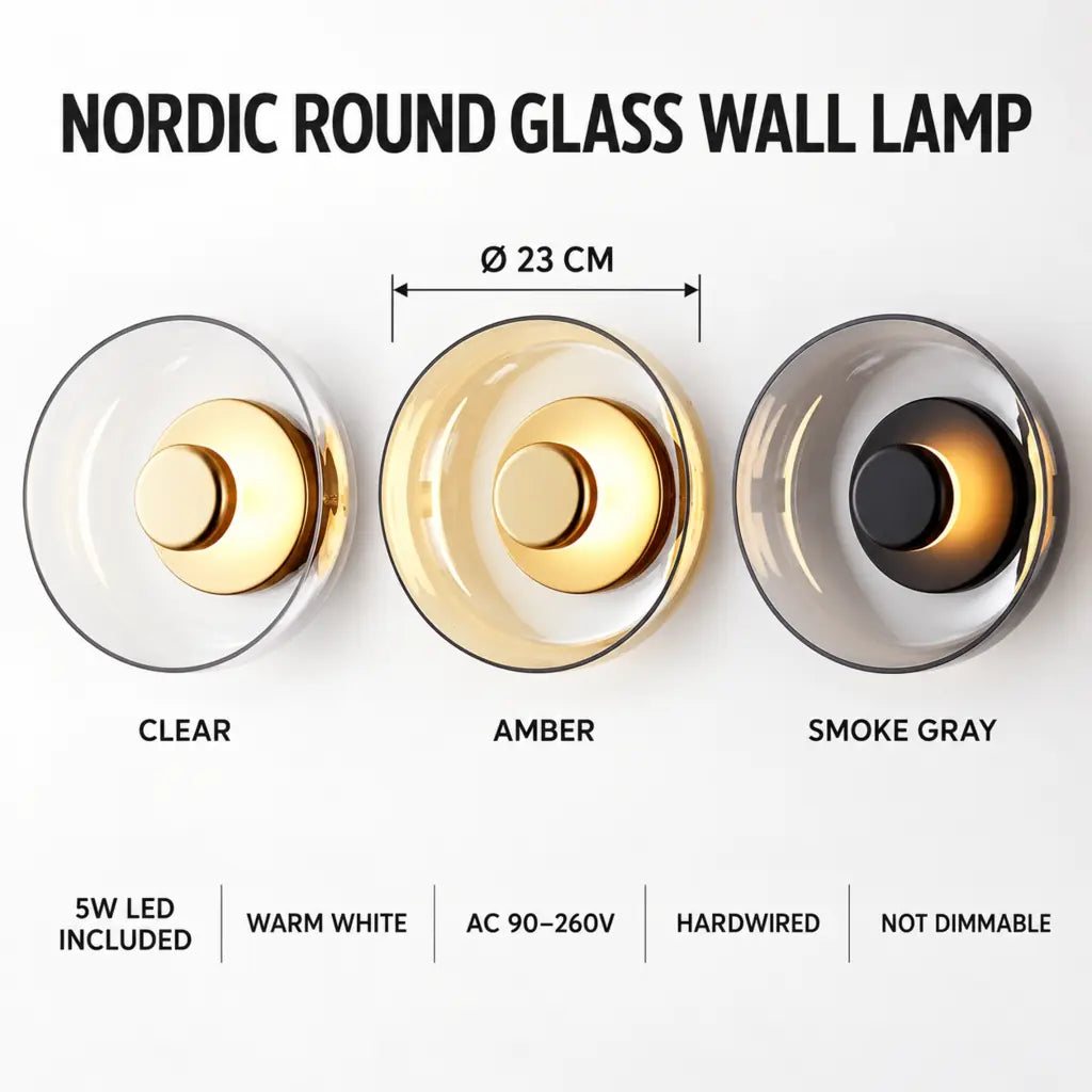 Nordic Round Glass Wall Lamp