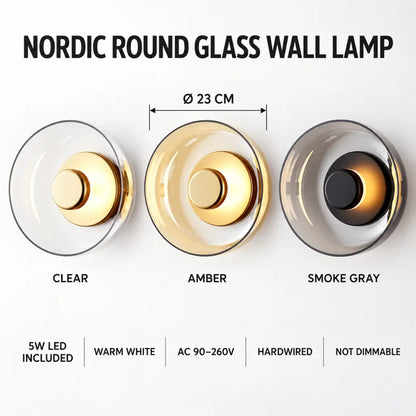 Nordic Round Glass Wall Lamp