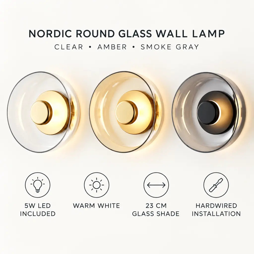 Nordic Round Glass Wall Lamp