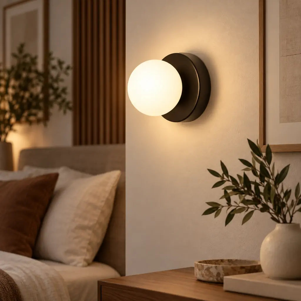 Nordic Spherical LED Wall Lamp - Iron Base