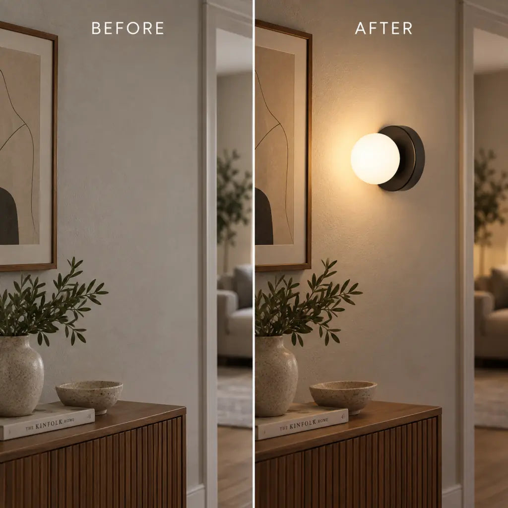 Nordic Spherical LED Wall Lamp - Iron Base