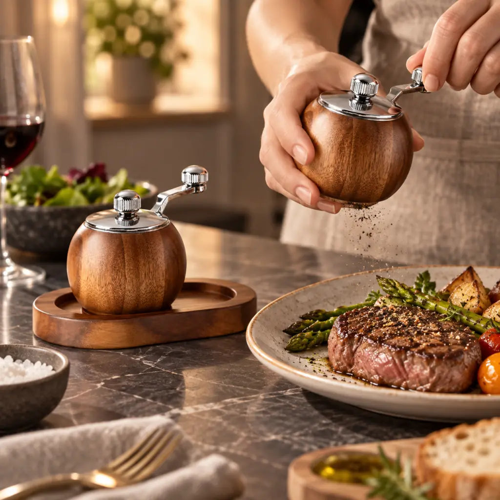 Nordic Wood Salt and Pepper Grinder Set