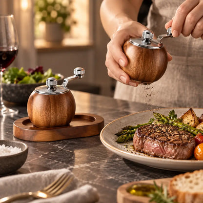 Nordic Wood Salt and Pepper Grinder Set