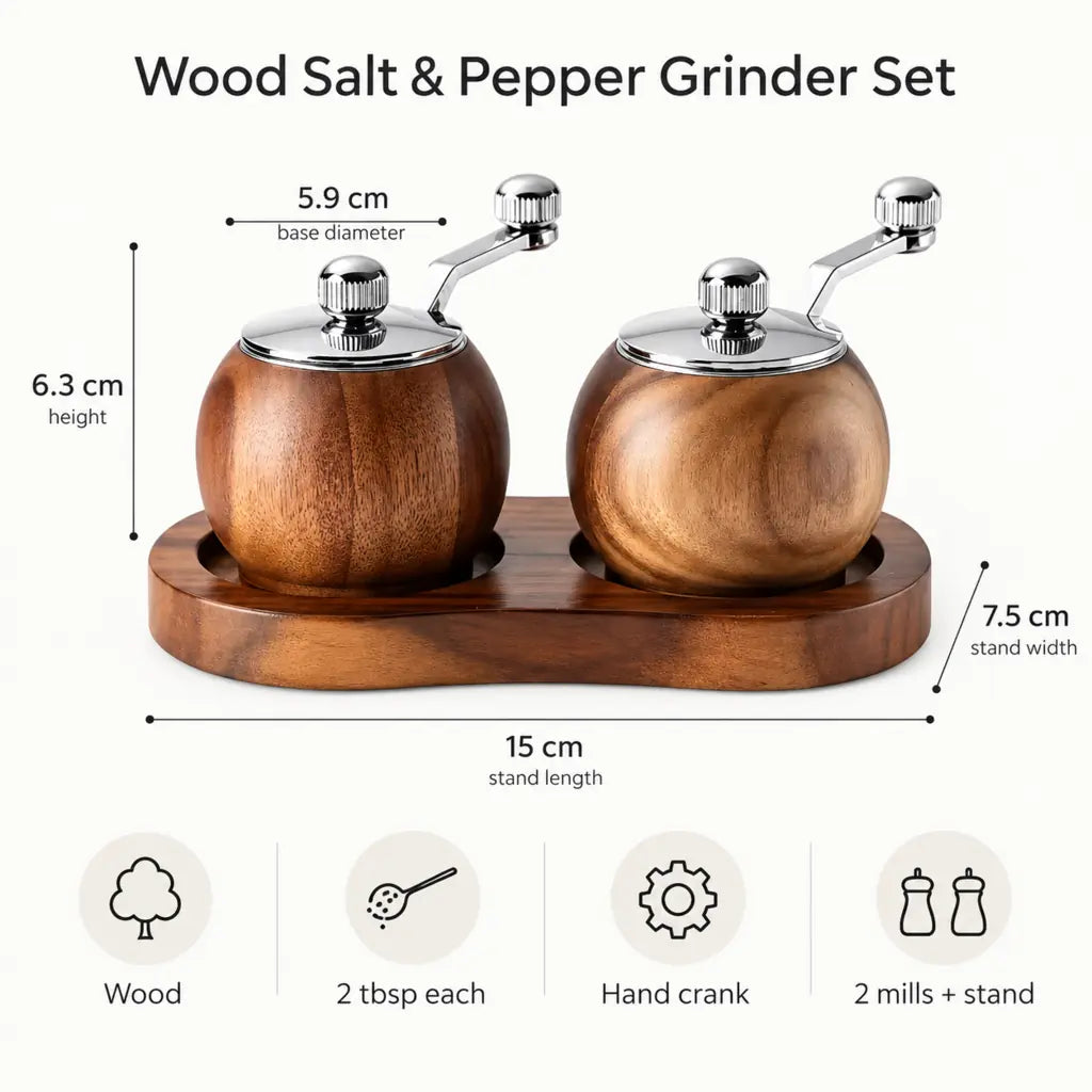 Nordic Wood Salt and Pepper Grinder Set