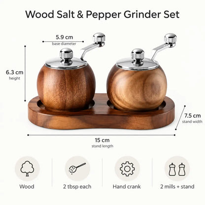 Nordic Wood Salt and Pepper Grinder Set