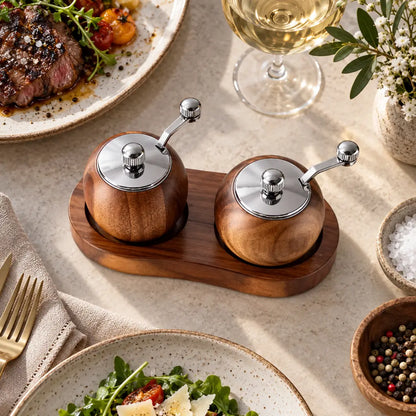 Nordic Wood Salt and Pepper Grinder Set
