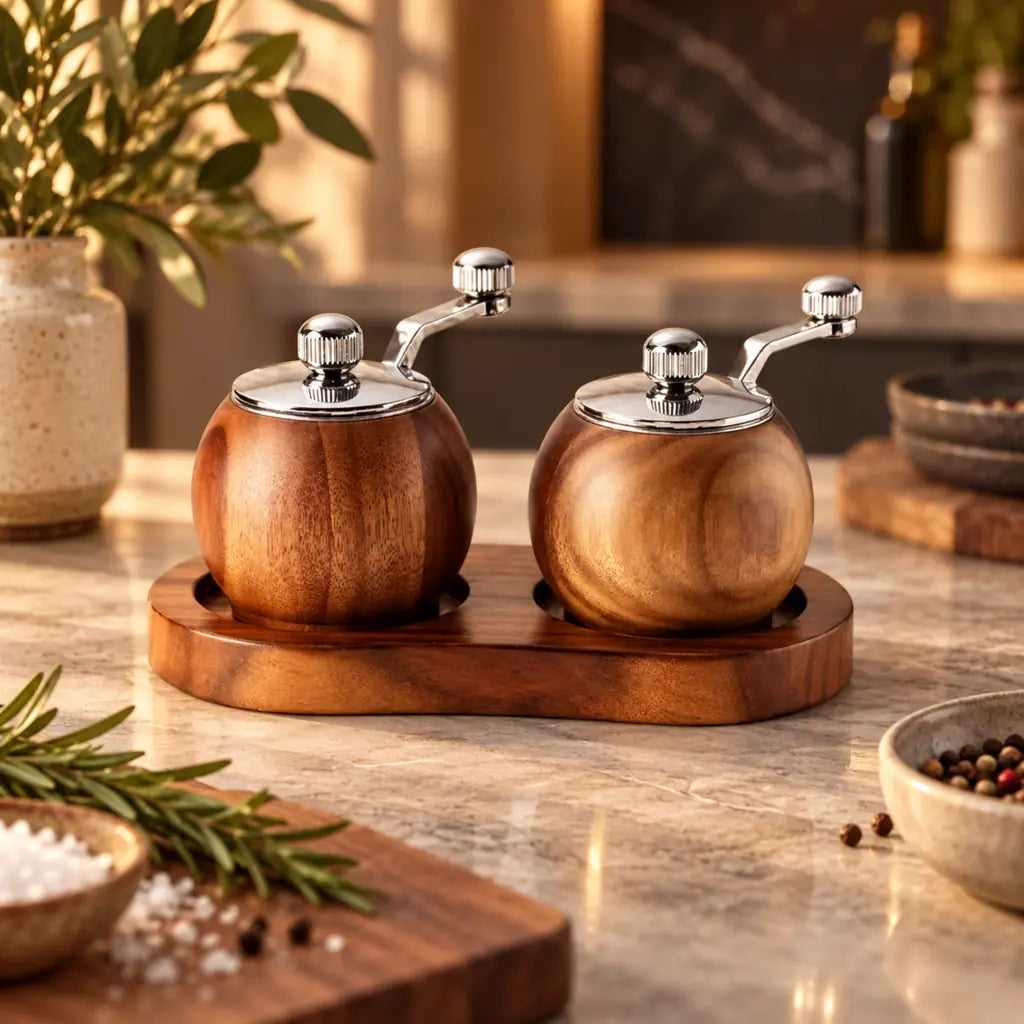 Nordic Wood Salt and Pepper Grinder Set