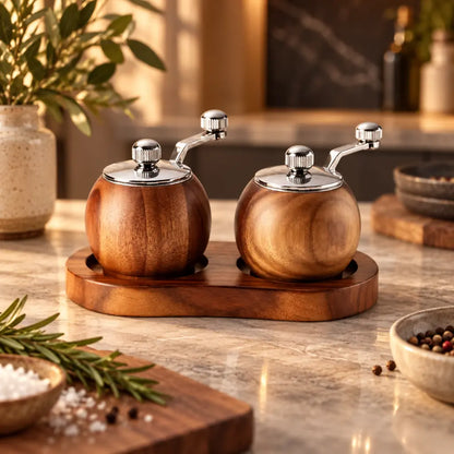Nordic Wood Salt and Pepper Grinder Set