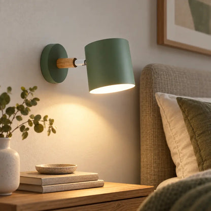 Nordic Wood & Metal Adjustable Wall Sconce Lamp
