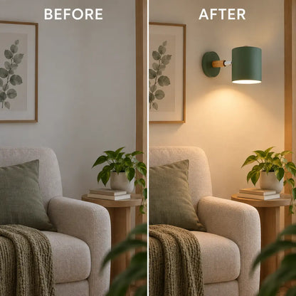 Nordic Wood & Metal Adjustable Wall Sconce Lamp