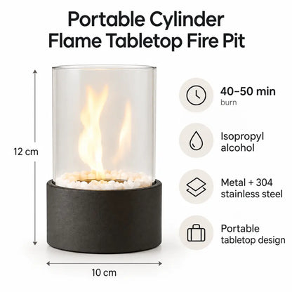 Portable Cylinder Flame Tabletop Fire Pit