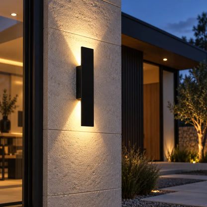 RainWard Black Up Down Weatherproof Outdoor Wall Light