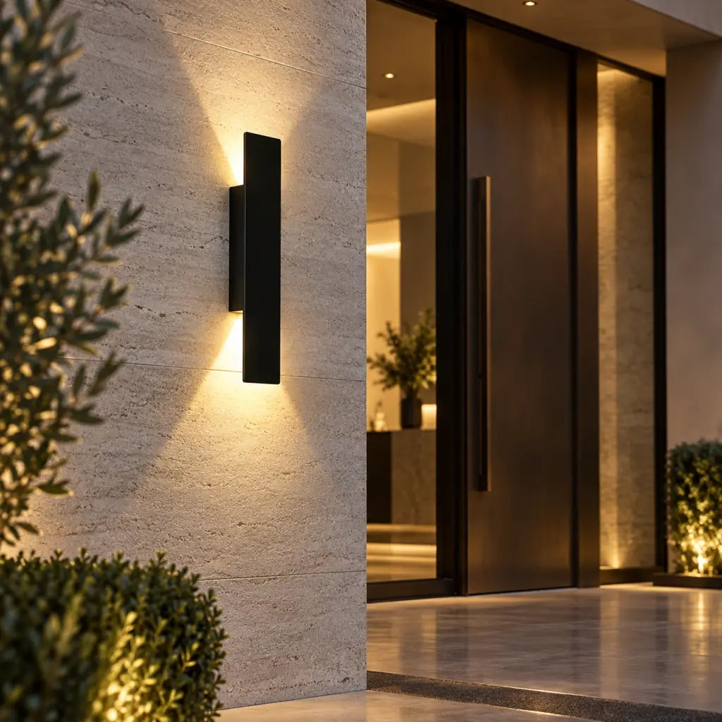 RainWard Black Up Down Weatherproof Outdoor Wall Light