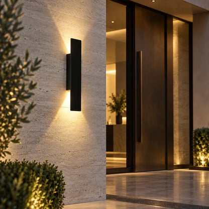 RainWard Black Up Down Weatherproof Outdoor Wall Light