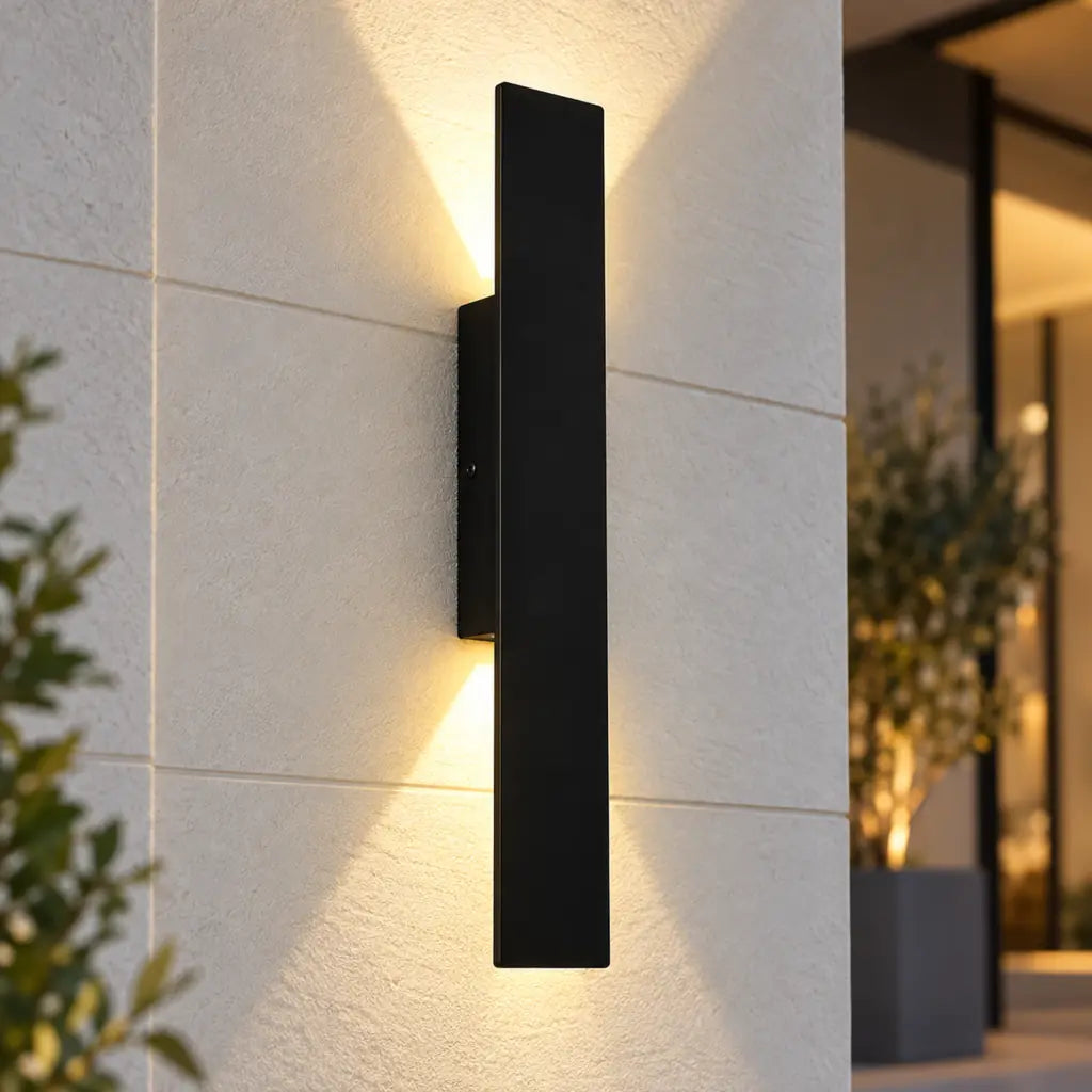 RainWard Black Up Down Weatherproof Outdoor Wall Light