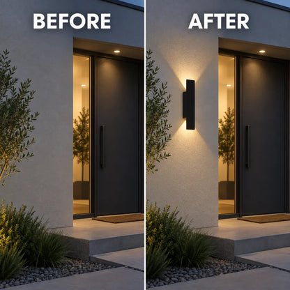 RainWard Black Up Down Weatherproof Outdoor Wall Light