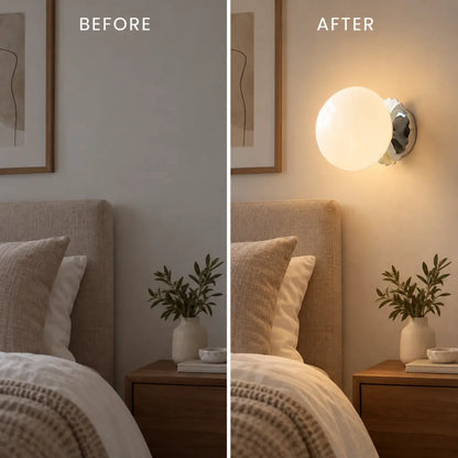 Retro Minimalist Glass Globe Bedside Wall Light