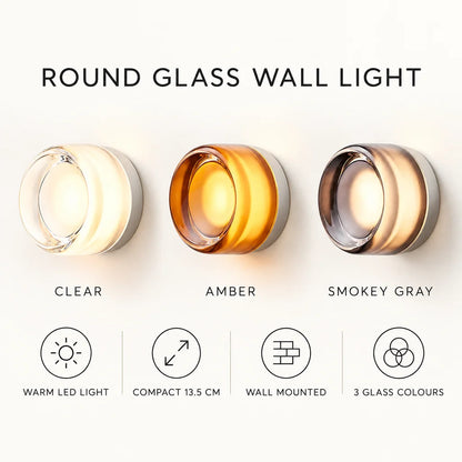 Round Glass Interior Wall Light Sconce