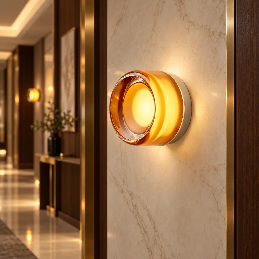 Round Glass Interior Wall Light Sconce