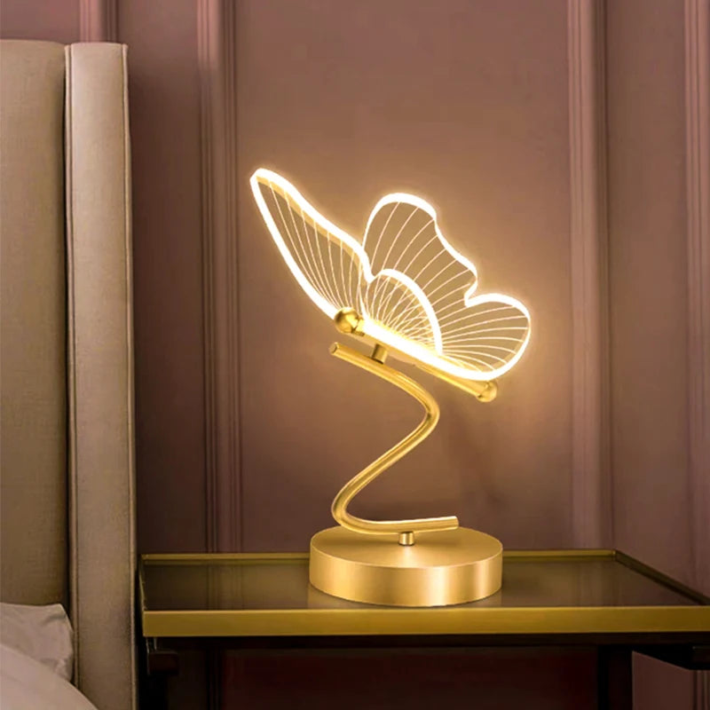 Gold Butterfly LED Desk Lamp