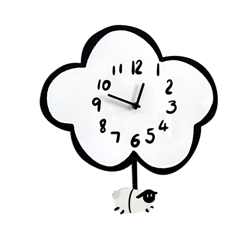 Horloge Murale Décorative Nuage Oscillant Cartoon