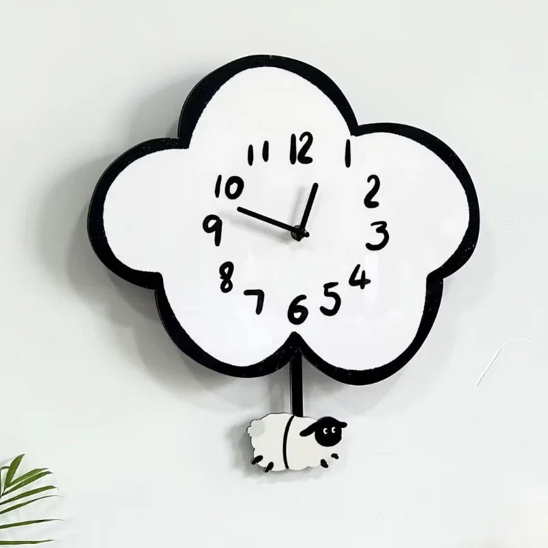 Horloge Murale Décorative Nuage Oscillant Cartoon