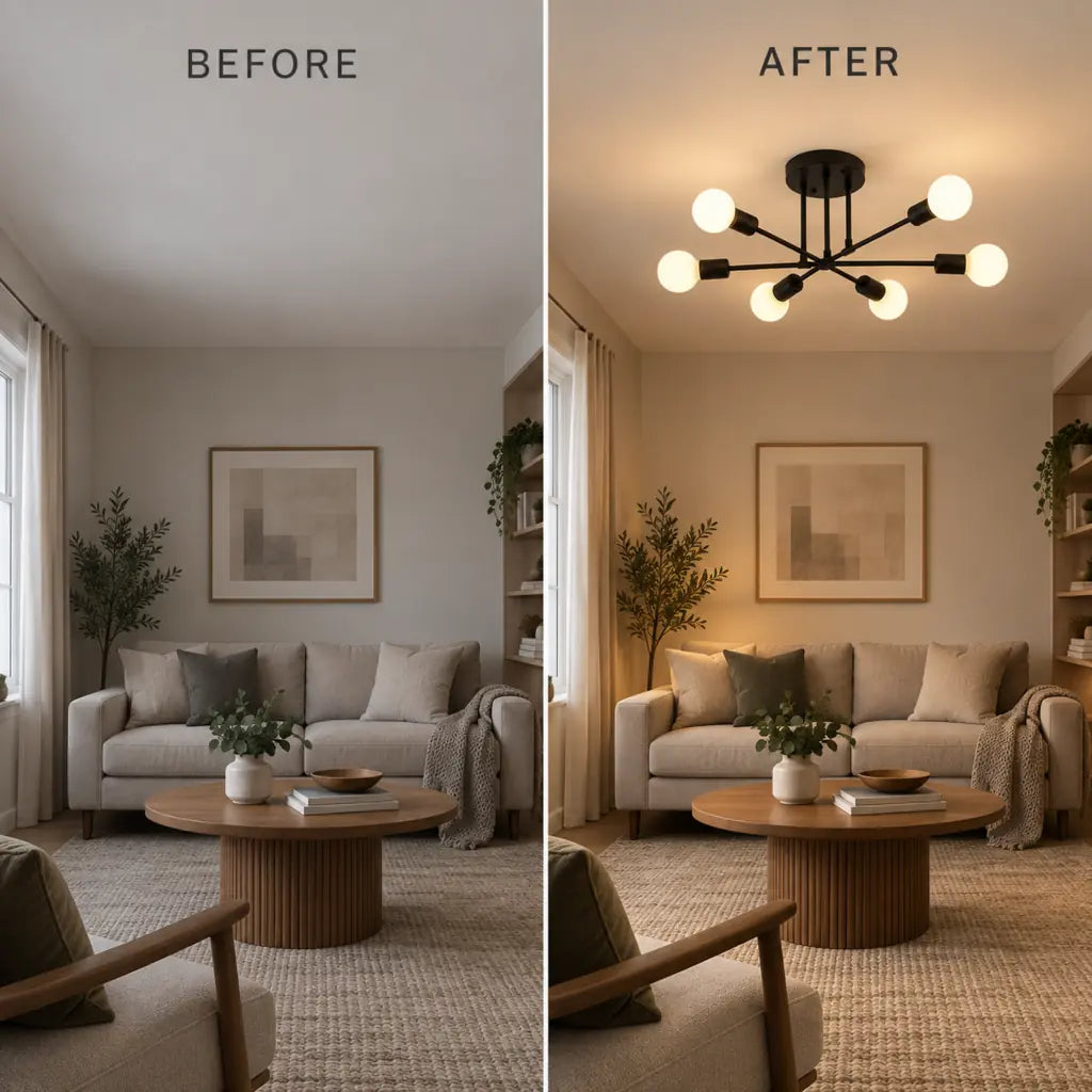 Sputnik Mid-Century Metal Ceiling Light