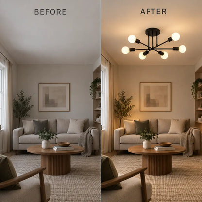 Sputnik Mid-Century Metal Ceiling Light