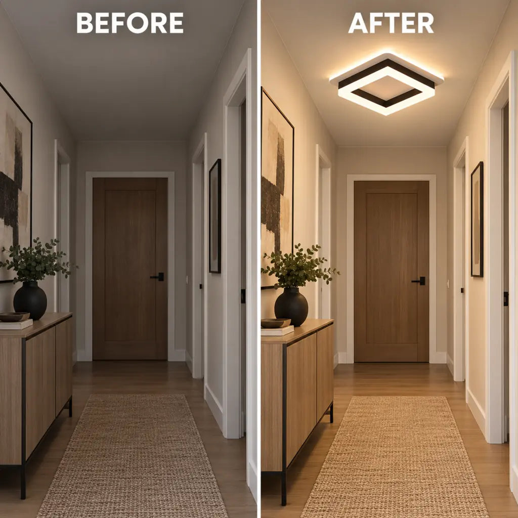 Square LED Semi Flush Ceiling Light