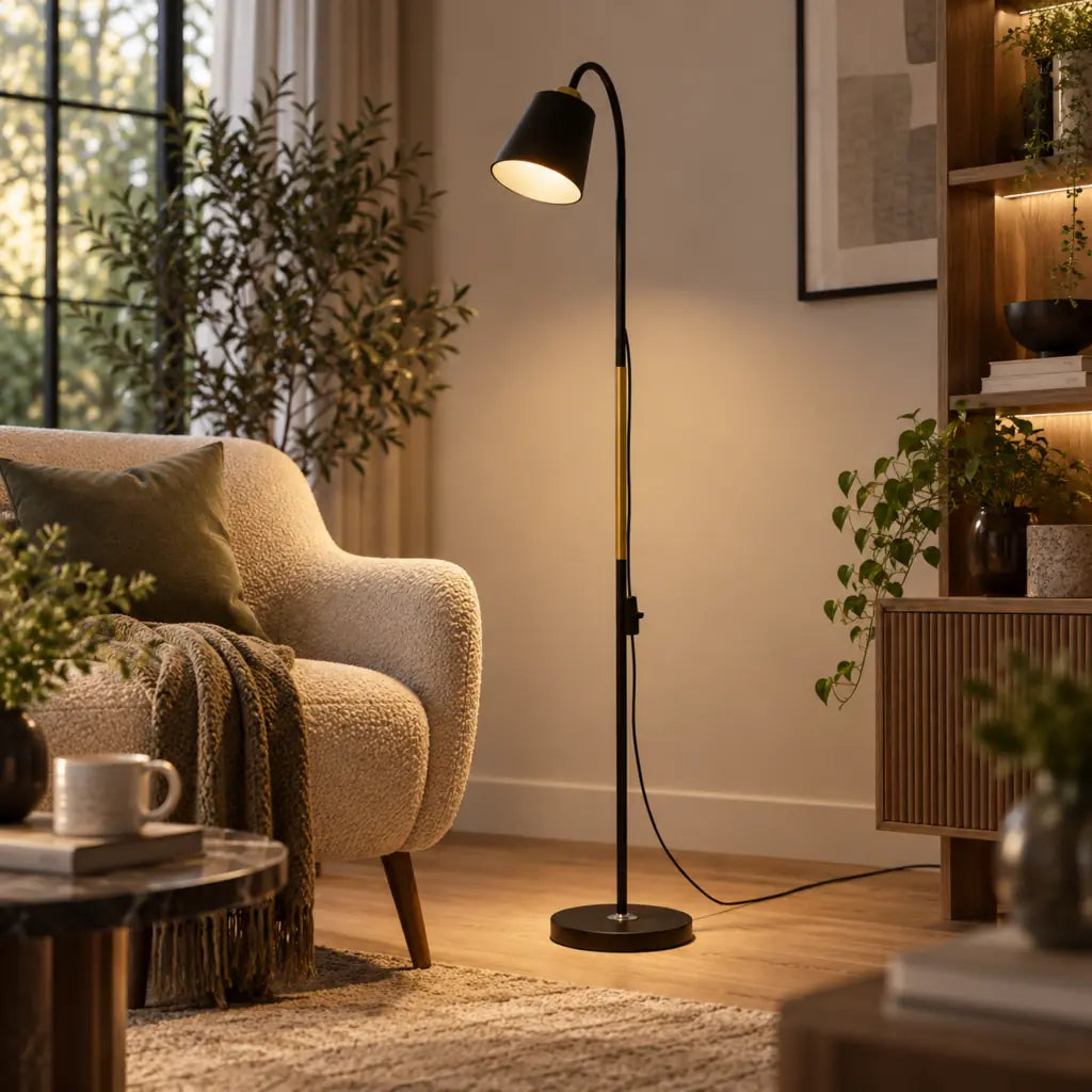 Standing Floor Lamp with Adjustable Lamp Head