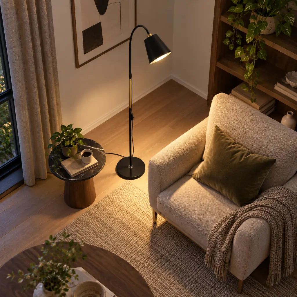 Standing Floor Lamp with Adjustable Lamp Head