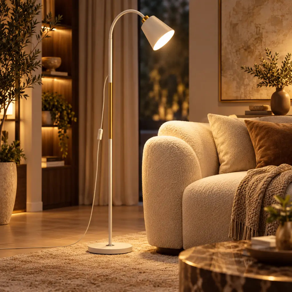 Standing Floor Lamp with Adjustable Lamp Head