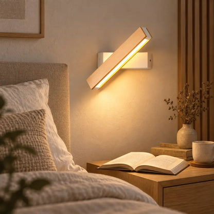 Swiveling Wooden Wall Sconce