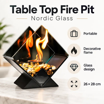 Table Top Fire Pit Nordic Glass