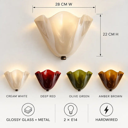 Vintage Shell Glossy Glass Wall Light