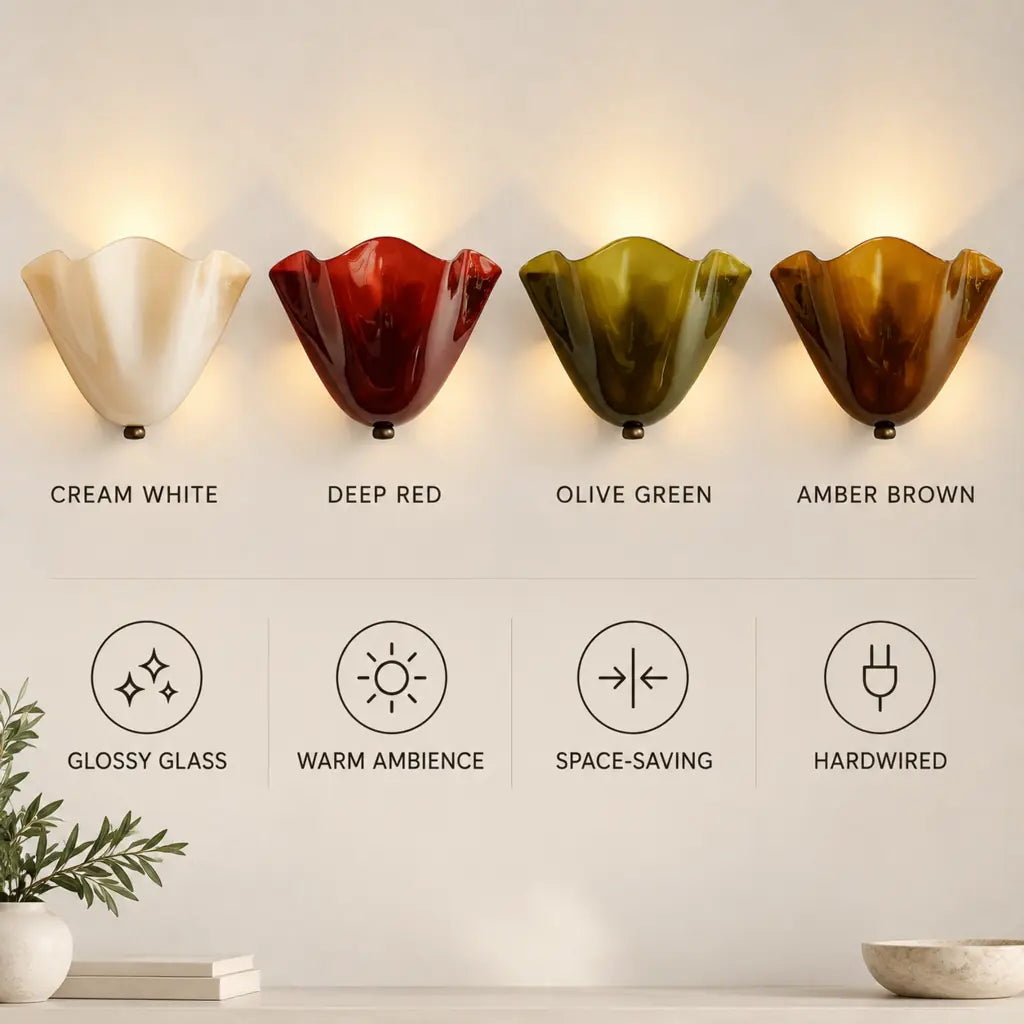 Vintage Shell Glossy Glass Wall Light