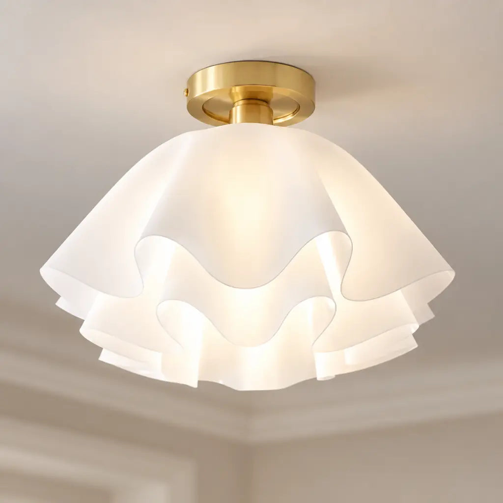 Wavy Flower Semi Flush Mounted Ceiling Light