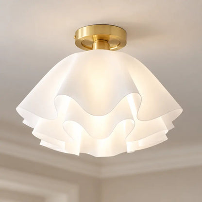 Wavy Flower Semi Flush Mounted Ceiling Light