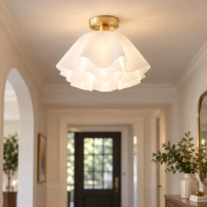Wavy Flower Semi Flush Mounted Ceiling Light