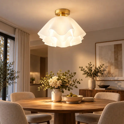 Wavy Flower Semi Flush Mounted Ceiling Light