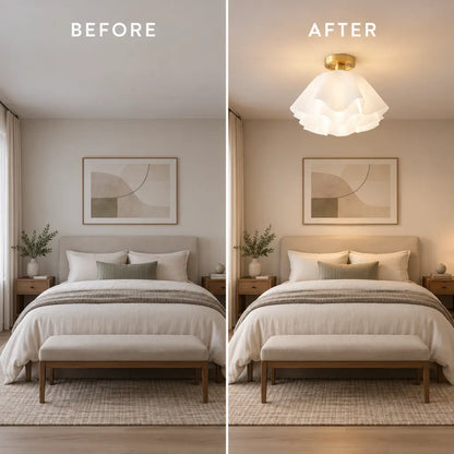 Wavy Flower Semi Flush Mounted Ceiling Light