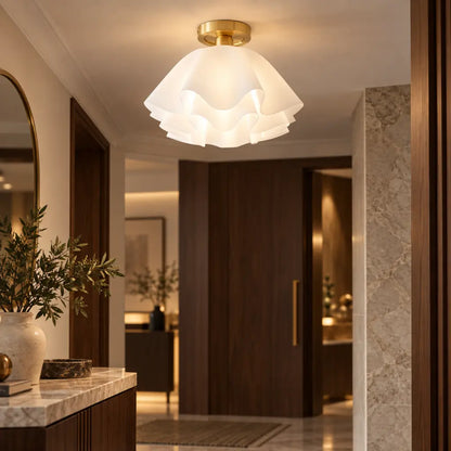 Wavy Flower Semi Flush Mounted Ceiling Light