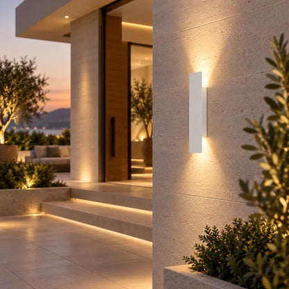 White Up Down LED Outdoor Wall Light with Weatherproof Protection
