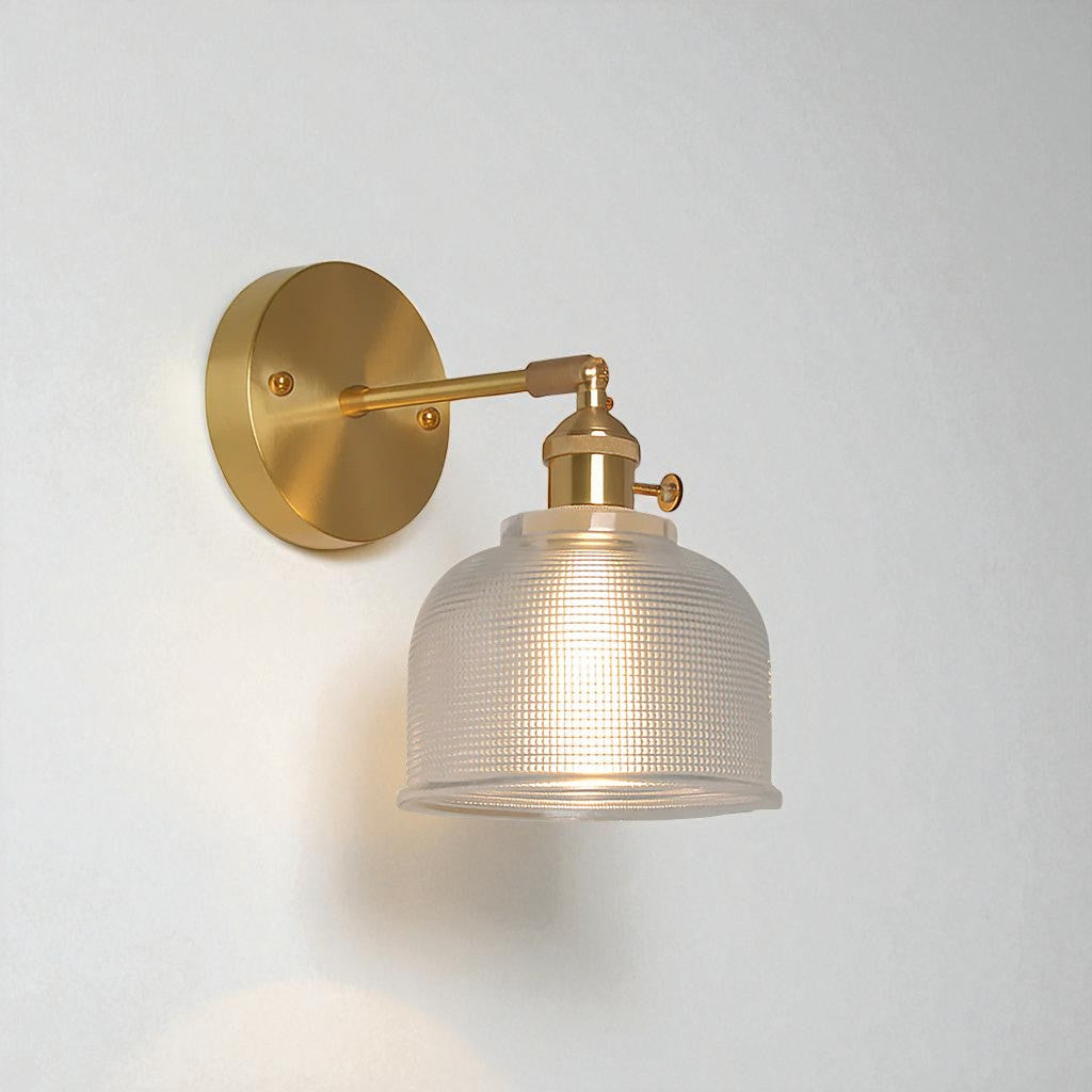 Adjustable Golden & Glass Wall Sconce with Vintage Retro Design