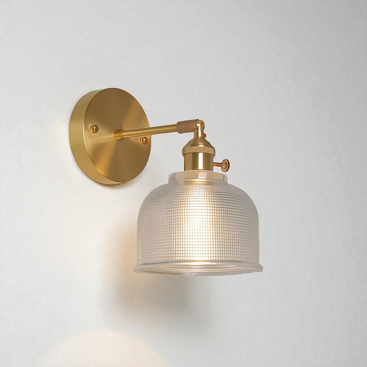 Adjustable Golden & Glass Wall Sconce with Vintage Retro Design